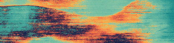 abstract 'windscape' of orange bands wafting against blue-green background