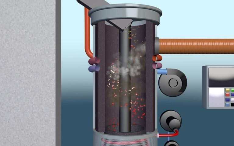 Example of biomass pyrolysis treatment scheme