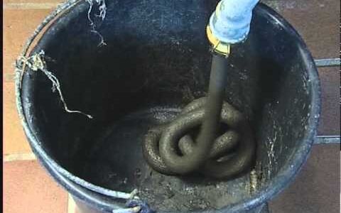 Thickened sludge, ~6% DS, pumped into a bucket